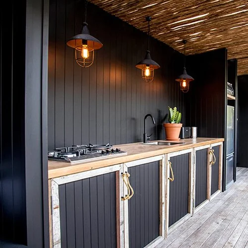 Corrugated metal outdoor kitchen discount
